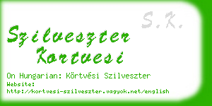 szilveszter kortvesi business card
