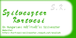 szilveszter kortvesi business card